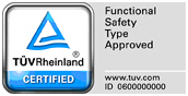 TÜV test mark 'Functional Safety Type Approved'